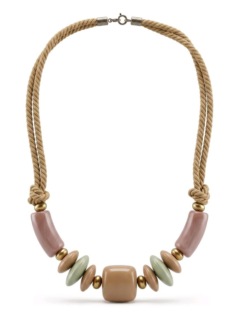 Stylish Women’s Beige and Mauve Statement Necklace